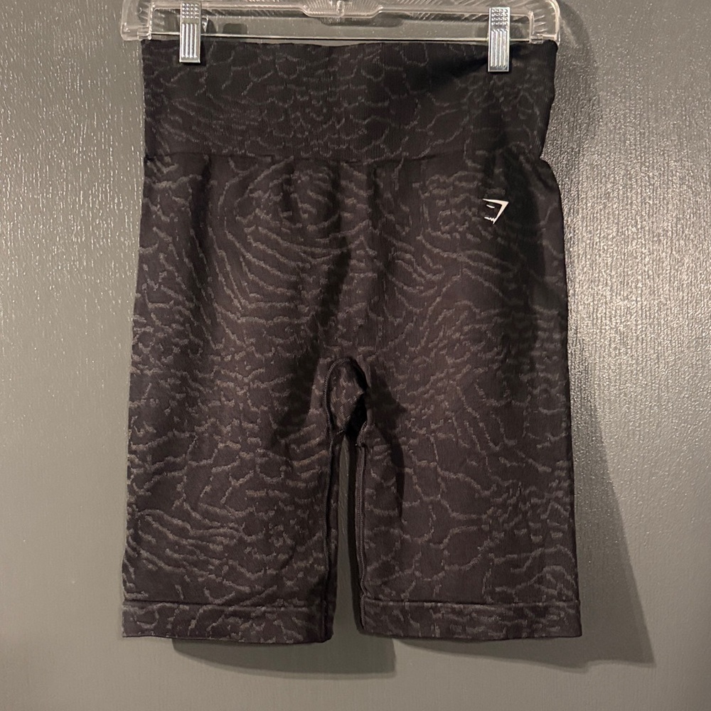 Gymshark Black Patterned Bike Shorts